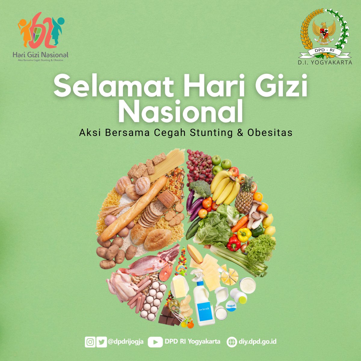 Mencegah stunting dan obesitas menjadi fokus pemerintah saat ini. Agar anak-anak Indonesia tumbuh sehat, produktif, bahagia, aktif beraktivitas, siap belajar, berinovasi dan berkreasi.

#harigizinasional2022 
#cegahstuntingdanobesitas
#dpdri #dpdridiy