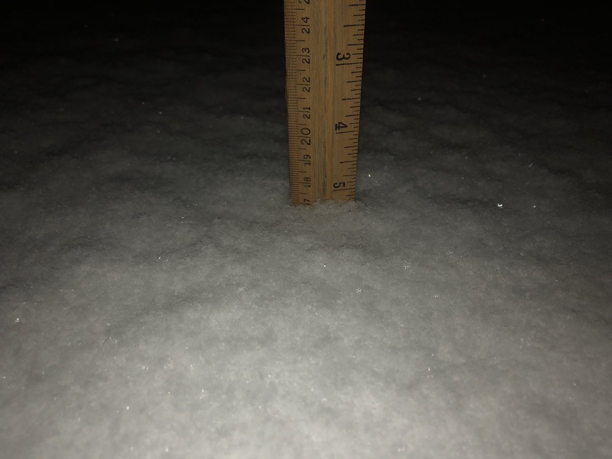 RyanR1218's tweet photo. Total snowfall today of 17 cm in eastern Whitby. Most of that fell after 6 P.M. Likely much higher amounts to the west and north of my location as the lake effect snow squall band was stronger and remained there longer. #onstorm #onwx https://t.co/MIjkYDy6OB
