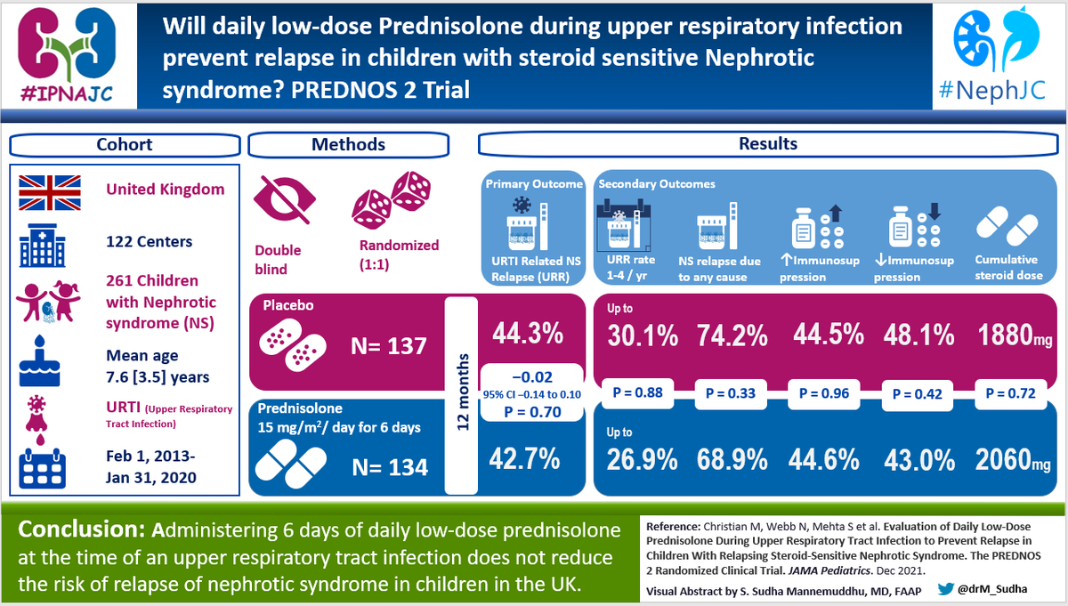 IpnaAnnie's tweet photo. Hi #NephTwitter #Pedneph
Are you ready for joint #IPNAJC & #NephJC tomorrow?
we will be discussing-
The #PREDNOS2 & low dose trials in children with #Nephroticsyndrome
https://t.co/jepYoR4ZLY
https://t.co/hIDO2V3th3
Check out these amazing VAs by @md_abdulqader83 & @drM_sudha https://t.co/WAhPTnr2hm