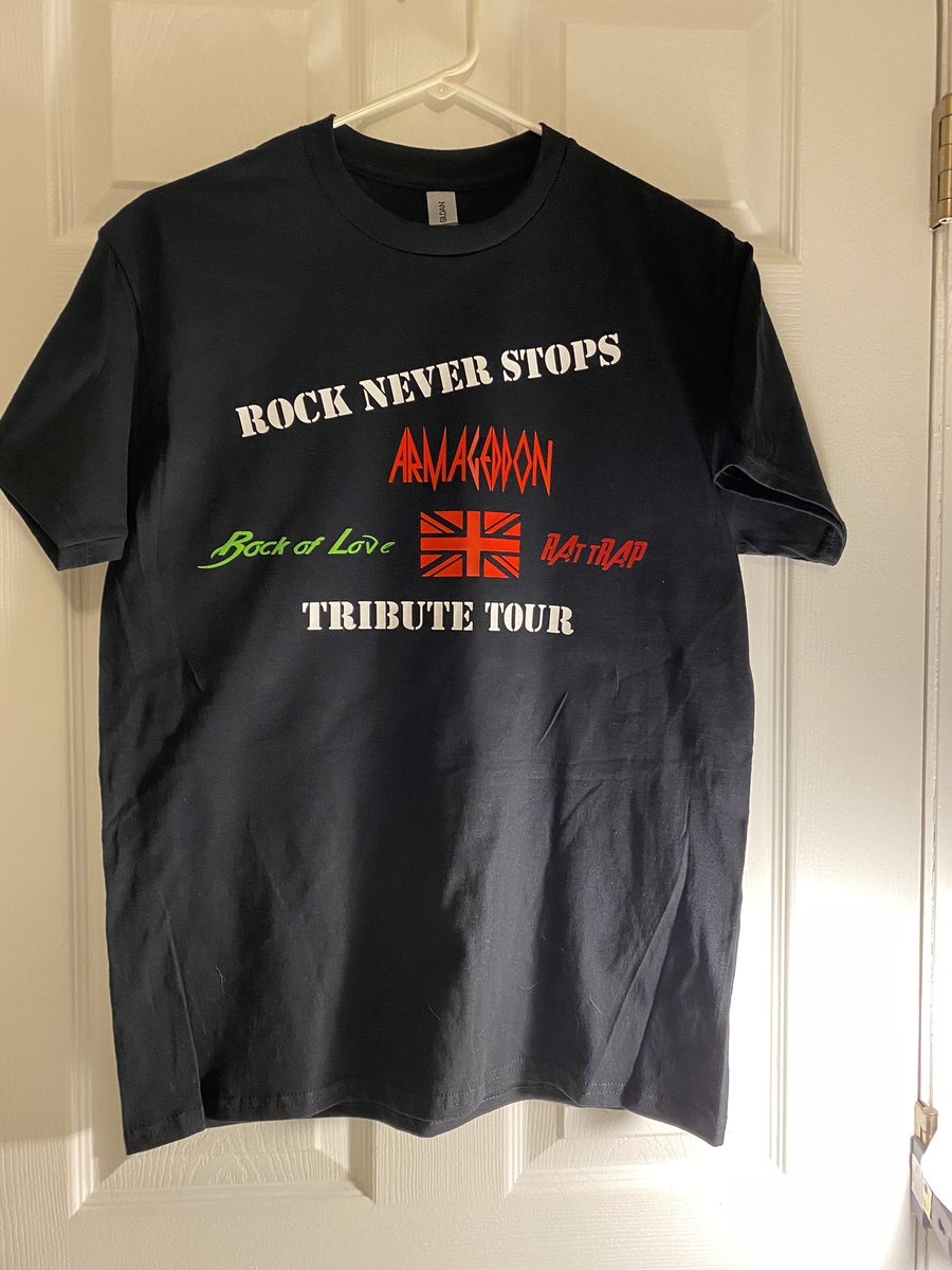 Armageddonrocks's tweet photo. Couldn’t forget our guys! New shirts for everyone! #armageddonrocks https://t.co/Hg6Lu1roo3
