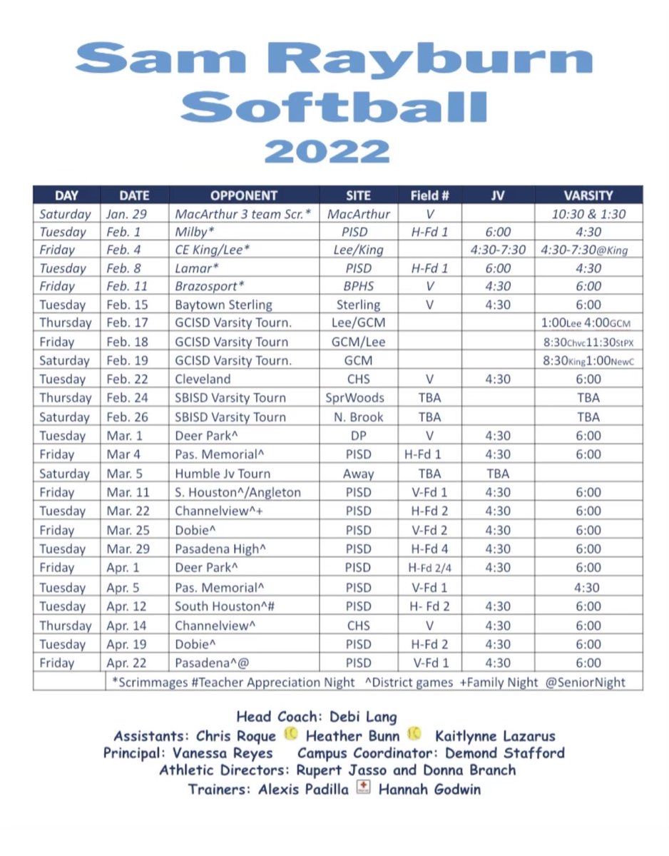 Sam Rayburn Softball (@srhstx_softball) on Twitter photo 
