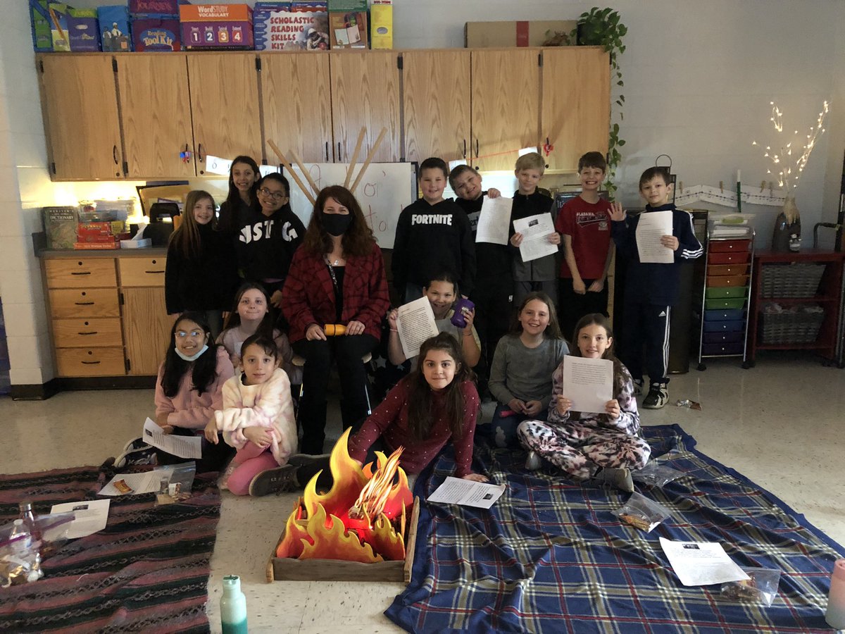 We had a fantastic camping-themed End of Module celebration. The students read their Hatchet-inspired survival stories in front of fellow “campers” while eating s’more ingredients &amp; granola bars. I think that Gary Paulsen would have enjoyed it. My class really loved Brian. 🪓🌲