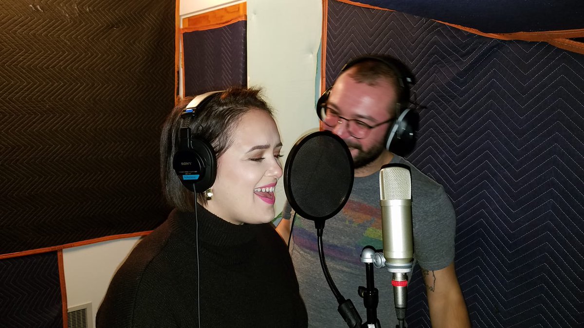 FlashpointRun's tweet image. Cara McClaine recording vocals with Danny on #FlashpointRun new song "My Love" #Pittsburgh #music #band #mylove #my #love