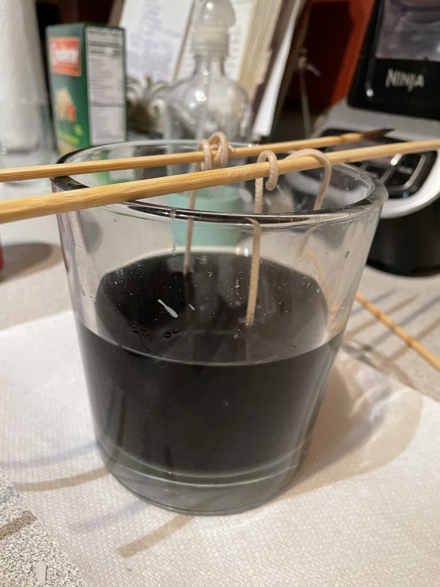 RossHuffMusic's tweet photo. I’m fuckin’ crafting with leftover candle wax. It is Qx17 eve. Plague begone https://t.co/rXhC1NQvOZ