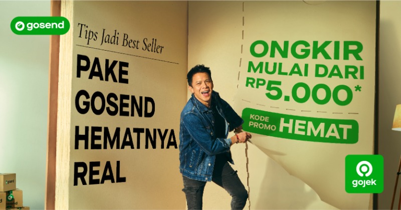 gojekindonesia's tweet photo. Kirim barang pakai GoSend cepat sampai dan ongkirnya hemat mulai dari 5RB pakai kode promo 'HEMAT'. Bestnya, GoSend aja!