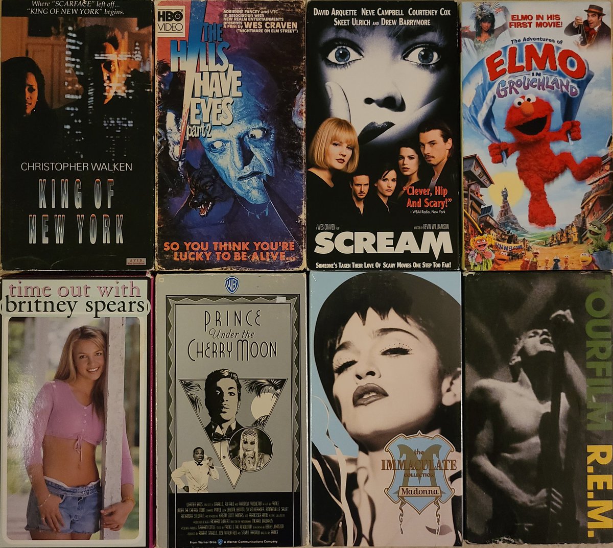CoffinCotton's tweet photo. Tape drop! Individually priced on the site. 

https://t.co/ZPR5mG3Yyd 

#scream #thehillshaveeyes #elmo #rem #madonna #prince #brittanyspears #vhsforsale #VHS https://t.co/0uqAPar6FN