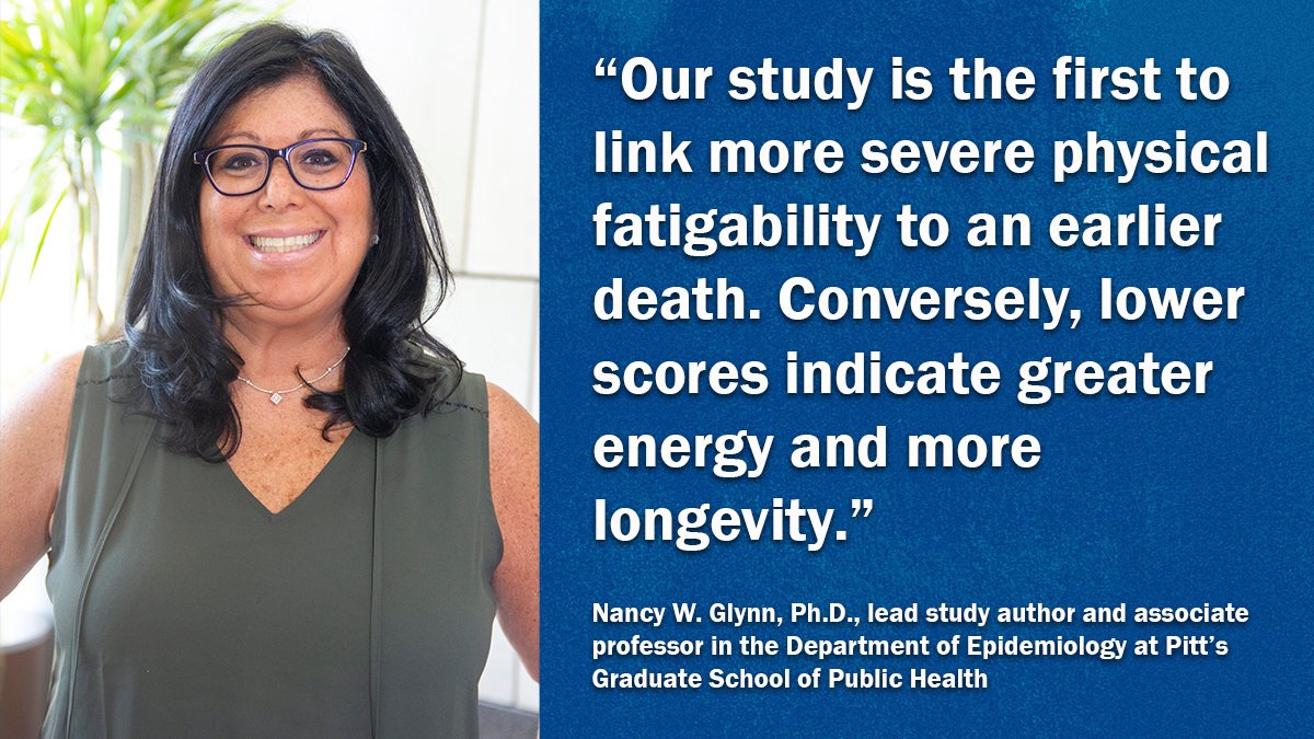 UPMC (@upmcnews) on Twitter photo Feeling fatigued? A new <a href="/PittPubHealth/">Pitt Public Health</a> study shows the Pittsburgh Fatigability Scale predicts likelihood of death in older people. Results are published <a href="/geronsociety/">Gerontological Society of America (GSA)</a>. More here: upmc.me/3FZKdcD Feeling fatigued? A new <a href="/PittPubHealth/">Pitt Public Health</a> study shows the Pittsburgh Fatigability Scale predicts likelihood of death in older people. Results are published <a href="/geronsociety/">Gerontological Society of America (GSA)</a>. More here: upmc.me/3FZKdcD