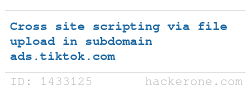 disclosedh1's tweet photo. TikTok disclosed a bug submitted by @@404NF: https://t.co/x9YWMyqrBW - Bounty: $500 #hackerone #bugbounty https://t.co/ebVwblxLjM