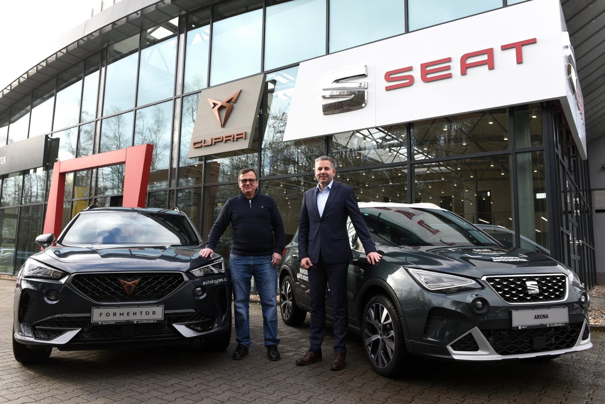 SEATcz's tweet photo. Značky #SEAT a #CUPRA rozšiřují svou síť autorizovaných prodejců a servisů v České republice o nového partnera. Devatenáctým dealerem značky SEAT a devátým zastoupením značky CUPRA se stala liberecká společnost AUTO KOUTEK s.r.o. Více na: https://t.co/CG4Lkt8CRz https://t.co/NhJRC6rkwh