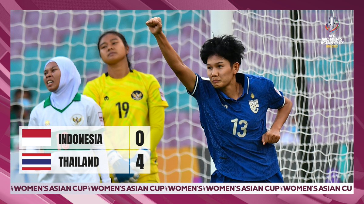 🎥 HIGHLIGHTS | 🇮🇩 Indonesia 0-4 Thailand 🇹🇭 

Kanyanat Chetthabut steals the show with 3 goals against Indonesia to help Thailand claim their maiden win in Group B! 

#WAC2022 | #IDNvTHA