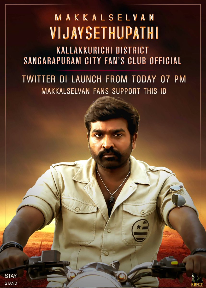 #Makkalselvan <a href="/VijaySethuOffl/">VijaySethupathi</a> Anna 🙏
.
<a href="/kallakurichiVSP/">KALLAKURICHI DISTRICT OFC</a> District Sangarapuram City Official Fan's club bage ID Launch 
From Today Evening 07.00 PM🗣
.
<a href="/MakkalSelvanFC/">MakkalSelvan FansClub</a> <a href="/kumaran_VSP/">Kumaran VijaySethupathi</a> 
<a href="/KallakurichiFC/">KALLAKURICHI SOCIAL MEDIA VSP FC</a> <a href="/Suganji3/">இரா.சுகன்.ஜி</a> <a href="/KVFC__TEAM/">KVFC_TEAM</a>
<a href="/kumaran_VSP/">Kumaran VijaySethupathi</a> <a href="/Bulletvikki/">Bullet Vikki</a> 
<a href="/Suganji3/">இரா.சுகன்.ஜி</a>