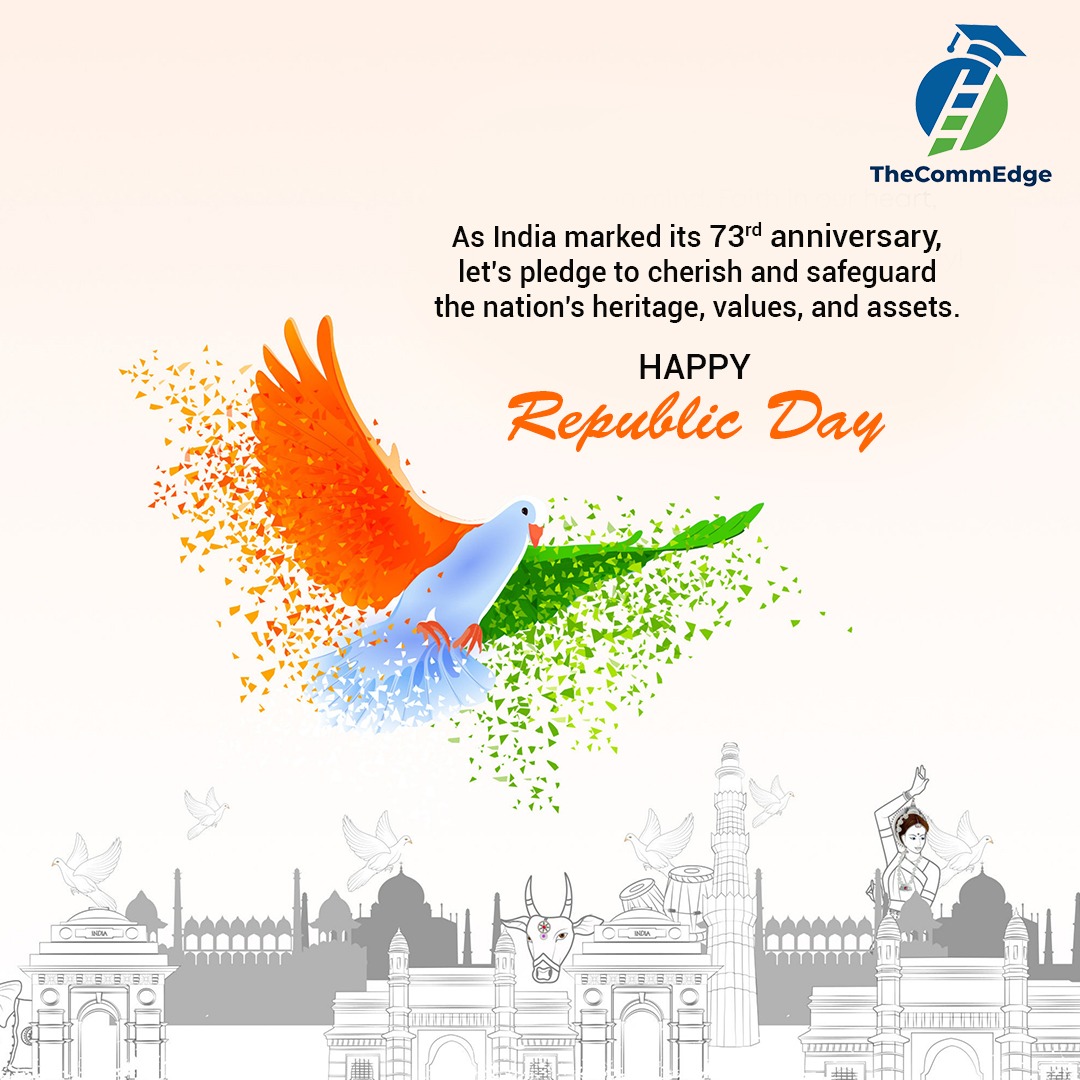 TCommedge's tweet photo. The Republic Day of #India commemorates the day the #ConstitutionofIndia came into effect. It is a day where we come together and #celebrate the #diversity that is our country. 

Wishing you all a #HappyRepublicDay !
https://t.co/uZvlflFpZH https://t.co/ujS49CuhYL
