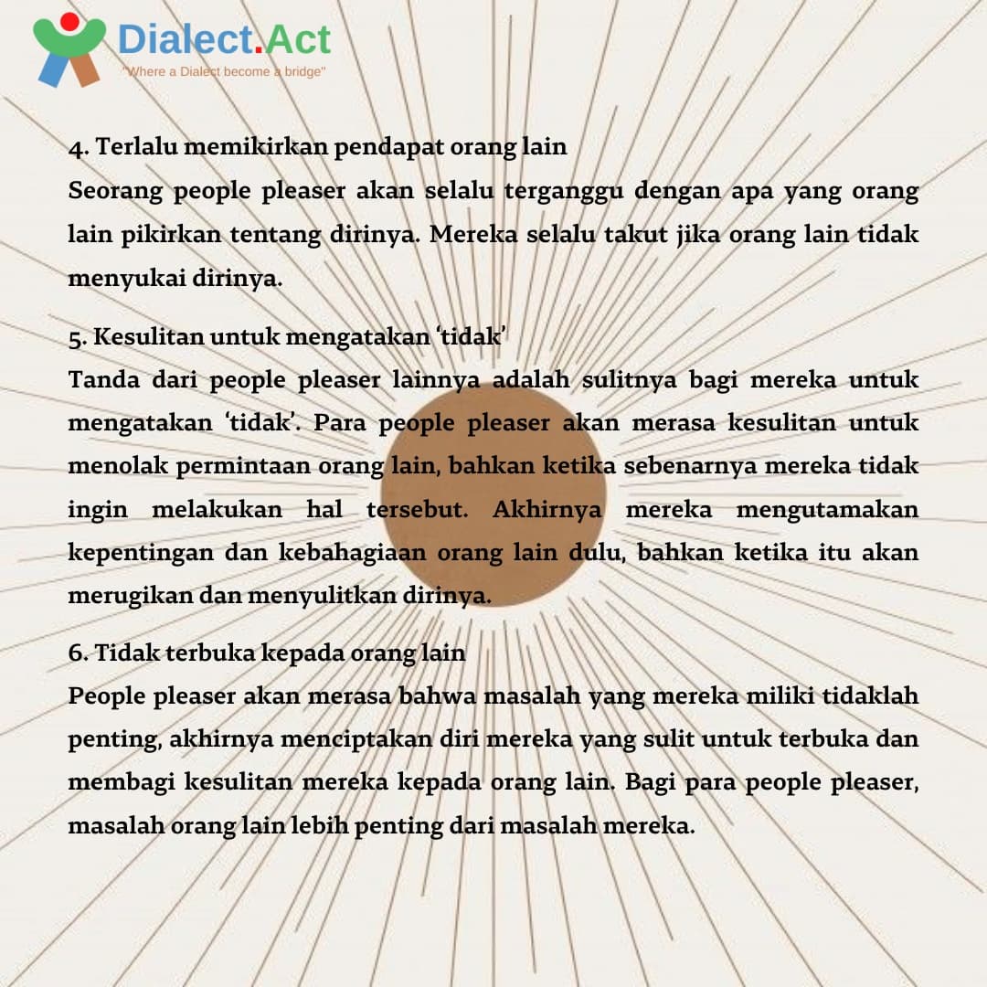 DialectAct's tweet photo. Hi, Dialectors!✨Apakah kamu selalu berkata ‘iya’ terhadap berbagai permintaan orang lain, bahkan ketika permintaan tersebut mungkin merugikanmu?  #dialectact #dialectors #salamdialectors #education #career #mentalhealth #belajar #tips https://t.co/aYZ6VFzTZJ