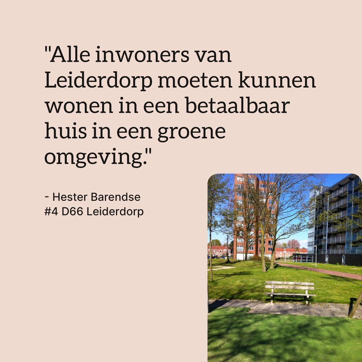 D66 wil  bouwen aan een mooi en sterk dorp, waar iedereen prettig kan wonen, werken en ontspannen. 

Heb je een vraag of wil je iets kwijt? Stuur ons een DM! 💬Meer informatie over ons verkiezingsprogramma?  👉bezoek onze website! leiderdorp.d66.nl

#D66 #Leiderdorp #Wonen