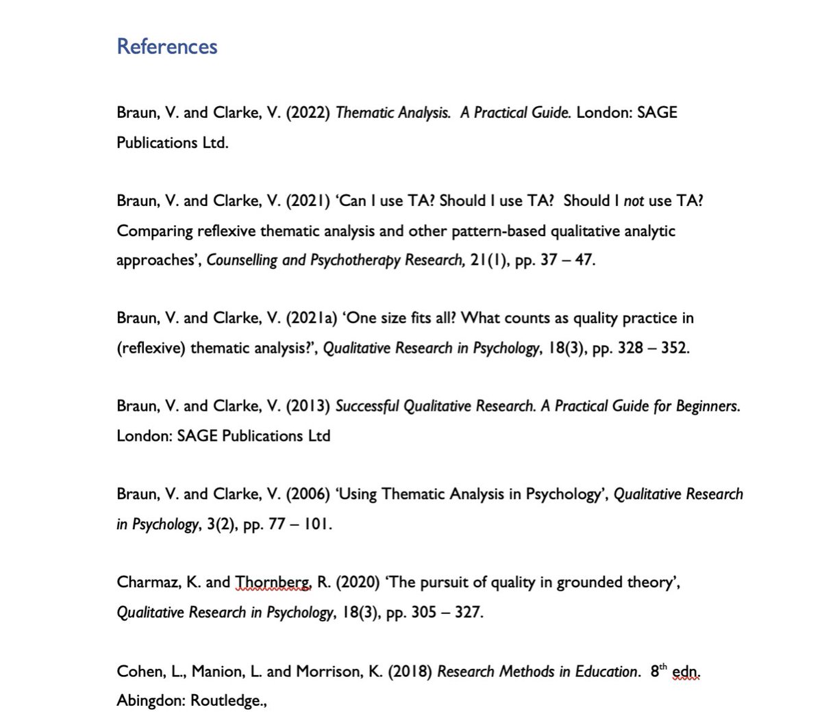 jstevens369's tweet image. When there seems to be a trend to your references…. #reflexivethematicanalysis #methodology #EdD @ginnybraun @drvicclarke