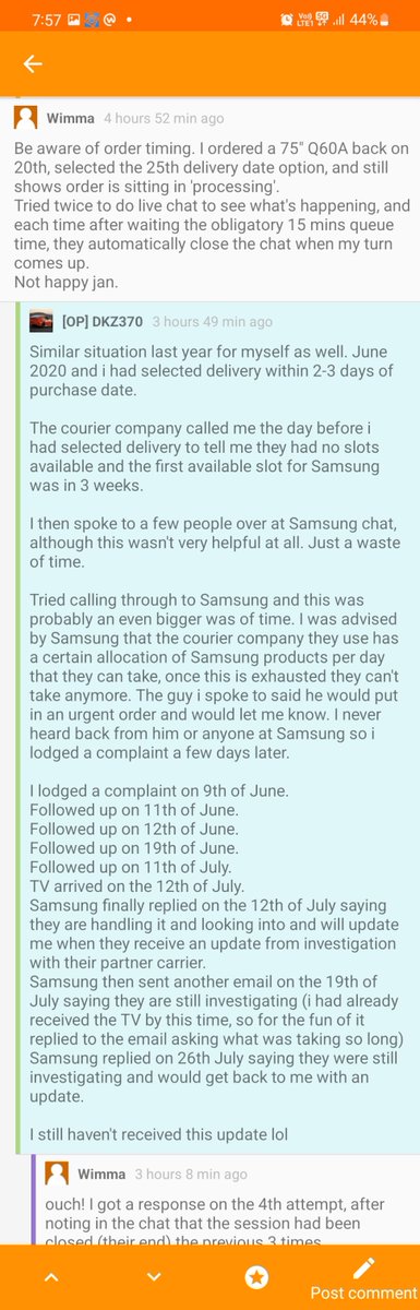 dearears's tweet photo. @sachin_latrobe @SamsungAU @acccgovau @consumervic @ACurrentAffair9 Thanks for the lip service given by your social media team in DM.

Just noticed more purchasers are complaining elsewhere.

What do you say to that?

BTW, still waiting to hear from Samsung. https://t.co/fgrO6hB1g1