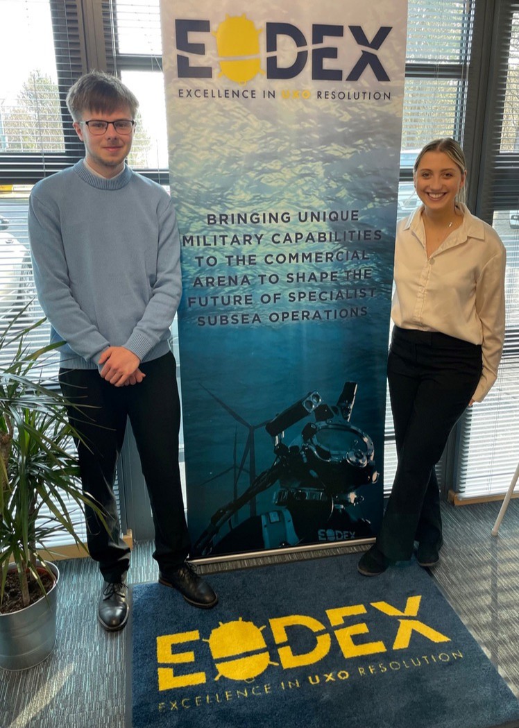 EODEXGROUP's tweet photo. We are delighted to welcome @RobertGordonUni students Callum Wheeldon and Grace Sanderson, who have joined the team at @EODEX_UXO Aberdeen for twelve week digital marketing &amp; media placements. 

#EODEX #RGU #Aberdeen #student #placement #DigitalMarketing #media https://t.co/zkMOMcTJf0