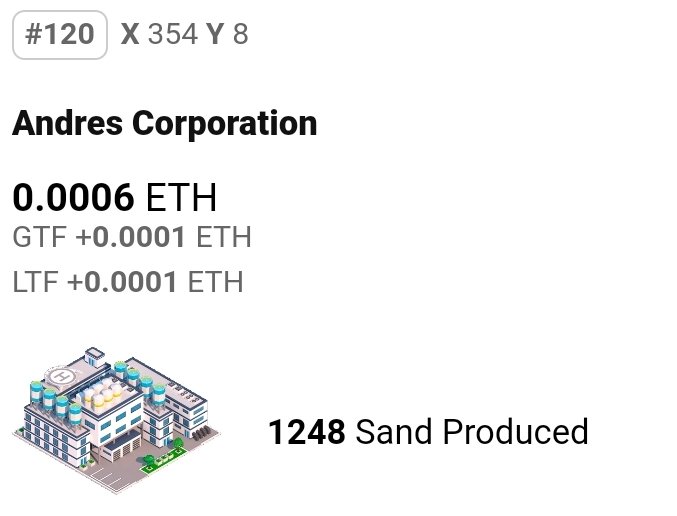 Nice production Andres Corporation for double sand production on district #120 ethereum thanks to the district perk industrial double collection 🚀🚀🚀
#eth #nft <a href="/MCP_HQ/">MegaCryptoPolis HQ</a> <a href="/MegaCryptoPolis/">MegaWorld Strategy</a> <a href="/megaworld_io/">MegaWorld 🌆 Web3 City Builder</a>  <a href="/doomcaketh/">doomcake💎 ⛏️</a> <a href="/mcmagurno1/">agente000</a> <a href="/Super02030/">Alan</a> #assets #sand #production #industrial