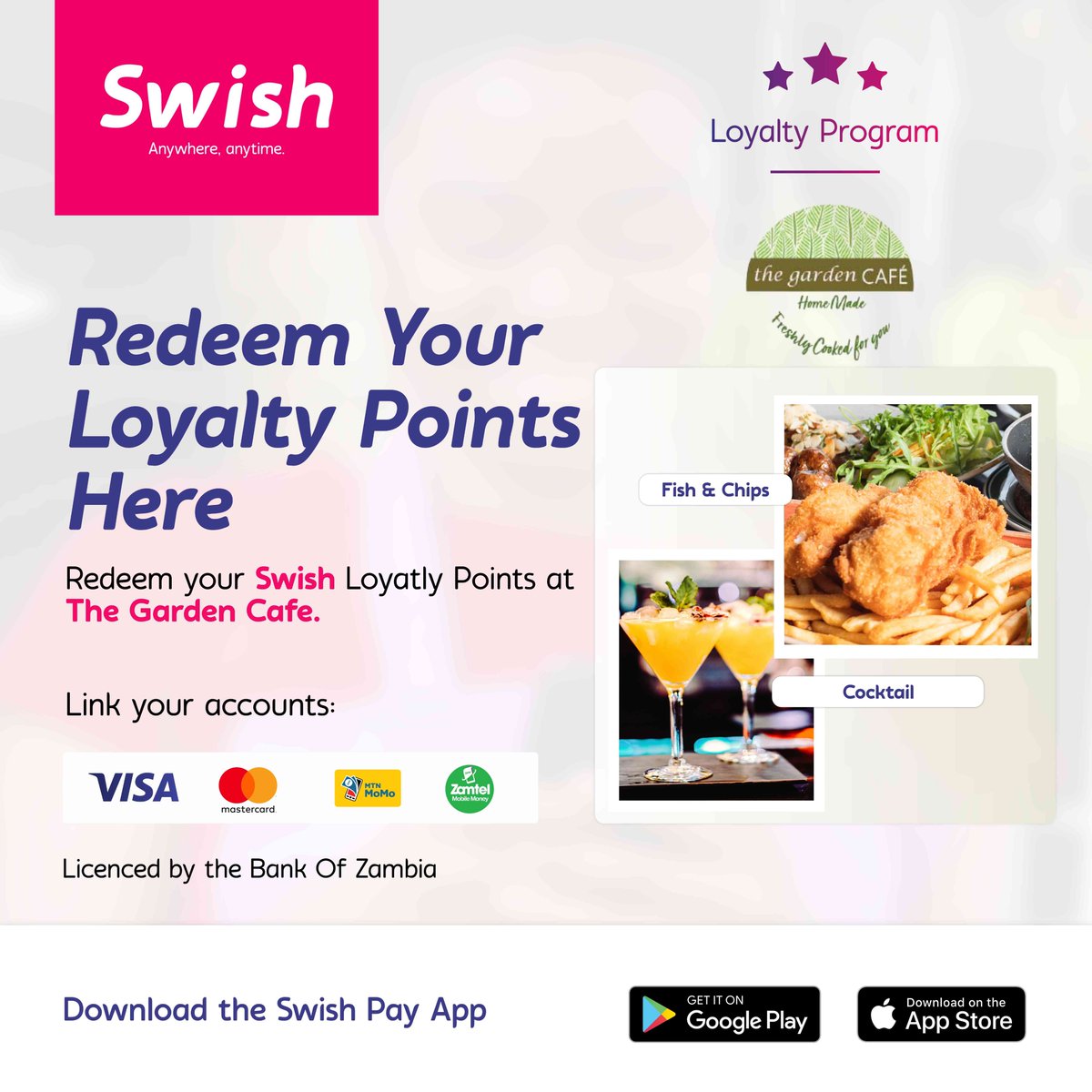 swish_pay's tweet photo. What can your Loyalty Points get you if you use Swish to Pay? 

Use your reward points claim any of these and many more. 

#AnywhereAnytime #SwishPay #GoCashless https://t.co/Er25U8vyx8