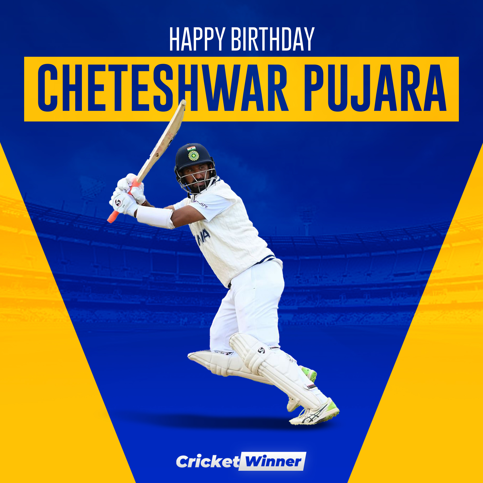 Here\s wishing the rock-solid Cheteshwar Pujara a very Happy Birthday.   