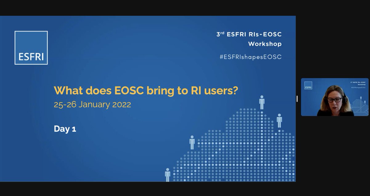 The 3rd @ESFRI_eu RIs -EOSC #Workshop about the benefits that EOSC can bring to #RI users is taking place #online. 1st session on EOSC current state, the #EOSC Association with our Secretary General Ute Gunsenheimer
Direct link to join the meeting ➡️ https://t.co/R7qYGGrVDp https://t.co/3zr0QsaixR.