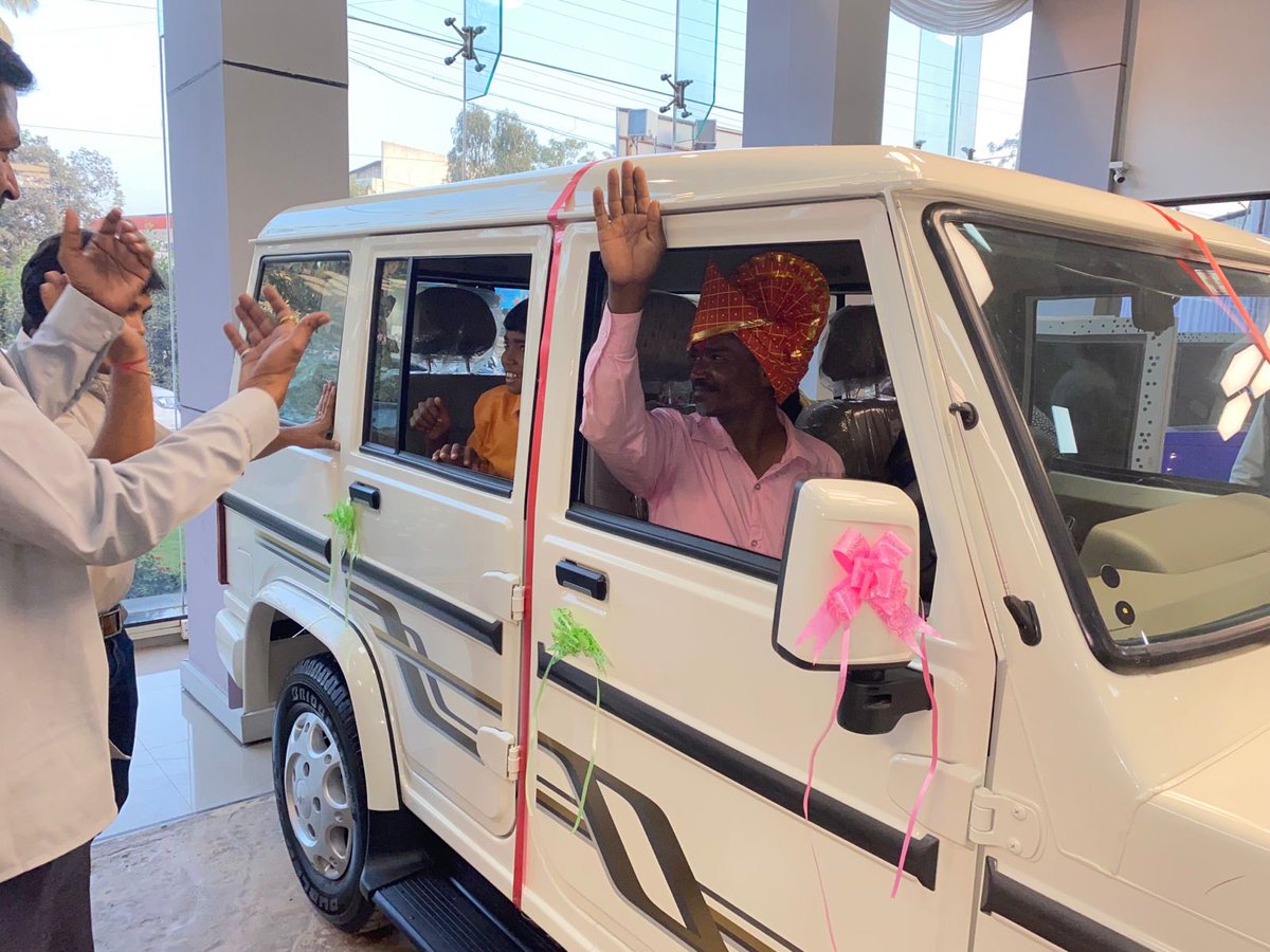 Delighted that he accepted the offer to exchange his vehicle for a new Bolero. Yesterday his family received the Bolero & we proudly took charge of his creation. It will be part of our collection of cars of all types at our Research Valley & should inspire us to be resourceful.