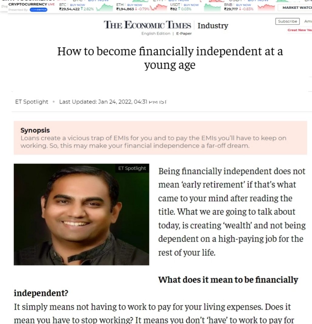 ashish_modani's tweet photo. Want to be financially independent at a young age?
In my latest article for @ettimesgroup, I talk about this topic in detail sharing the real meaning of financial independence & also some proven steps you can take to be financially free.
#AMThoughts #financialfreedom https://t.co/EgicVkIcTy