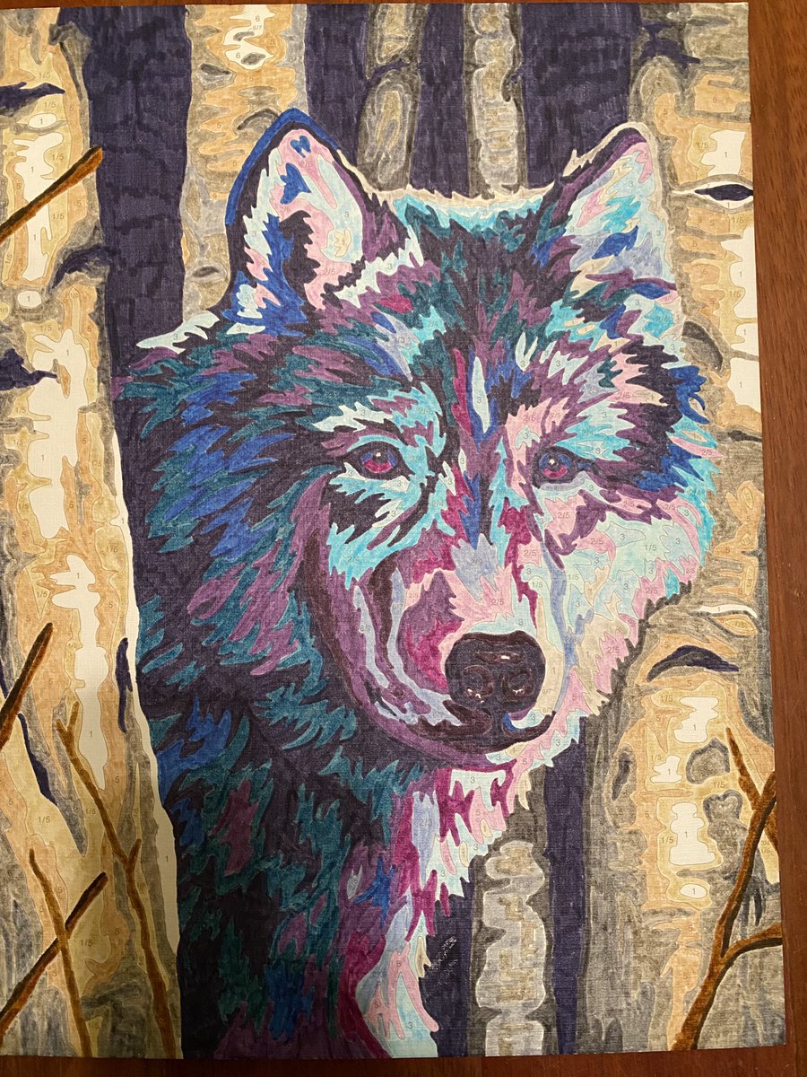 WindwalkerDream's tweet photo. My latest form of “vegging out” #art - not #painting per say but this I can do while watching TV in the evening. The wolf one I made for my son for his upcoming birthday. https://t.co/x4QLDVDvBE