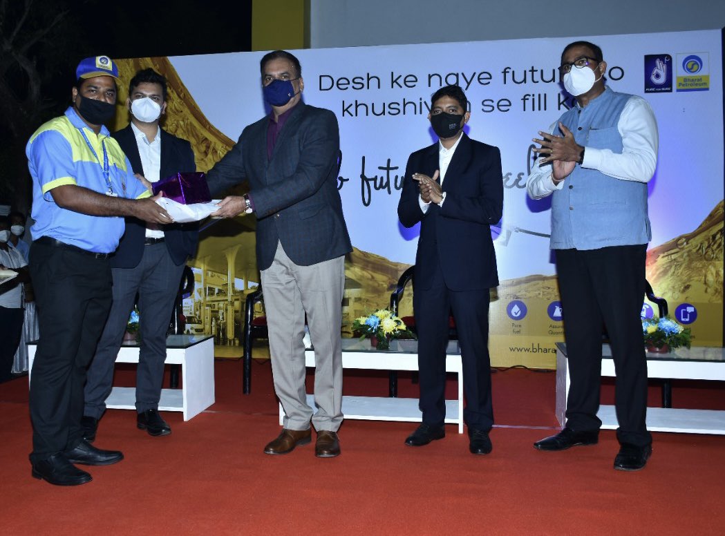 BPCRBhubaneswar's tweet photo. NextGen #PureforSure service protocol dedicated to the consumers of Bhubaneswar on the 46th Foundation Day of BPCL. Visit #BPCL Energy Stations &amp; experience best-in-class digitally enabled fueling &amp; transaction processes for complete Trust, Transparency &amp; Convenience @BPCLRetail https://t.co/rWNhJc6e3L