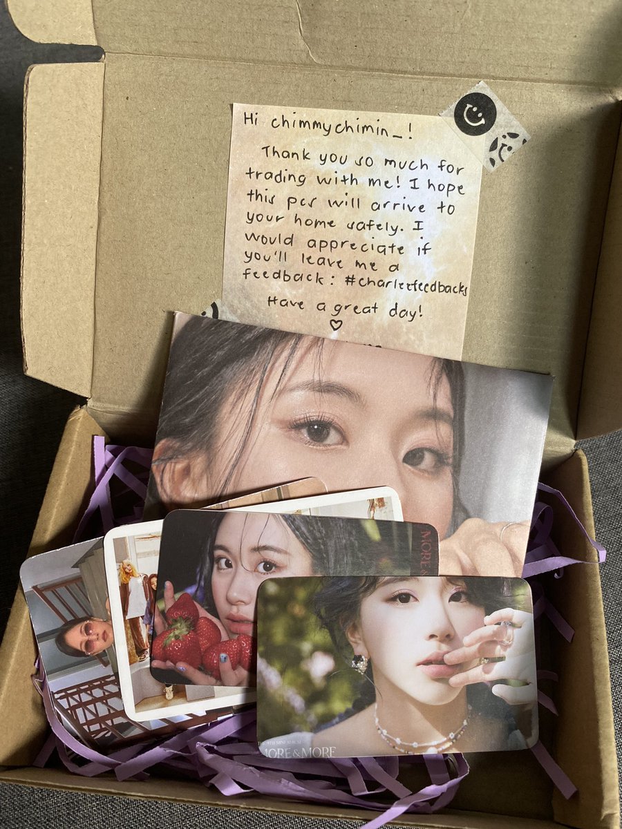 chimmychimin_'s tweet photo. thank you so much for trading w me and for the trust 🥰 hopefully you receive momo na #charleefeedbacks https://t.co/SOnPj4YN0B