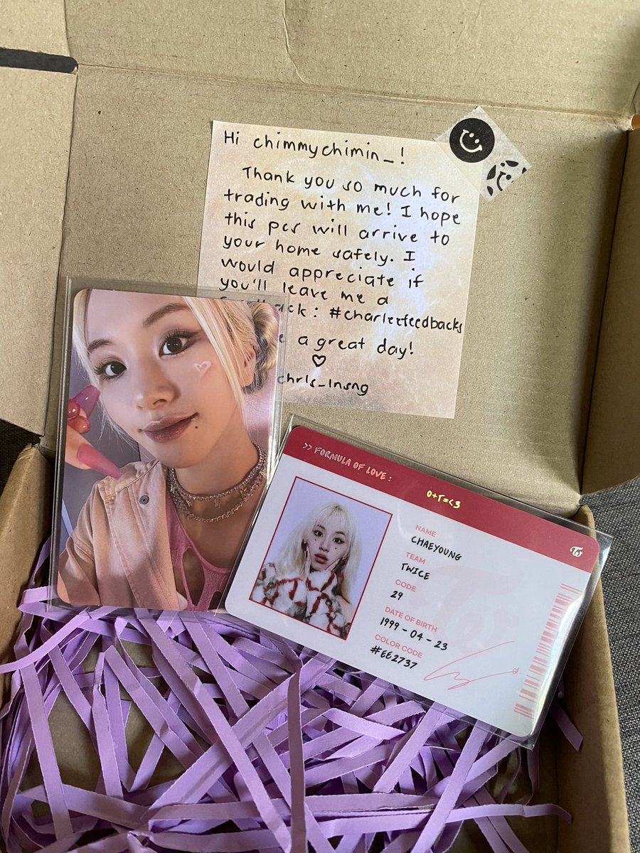 chimmychimin_'s tweet photo. thank you so much for trading w me and for the trust 🥰 hopefully you receive momo na #charleefeedbacks https://t.co/SOnPj4YN0B