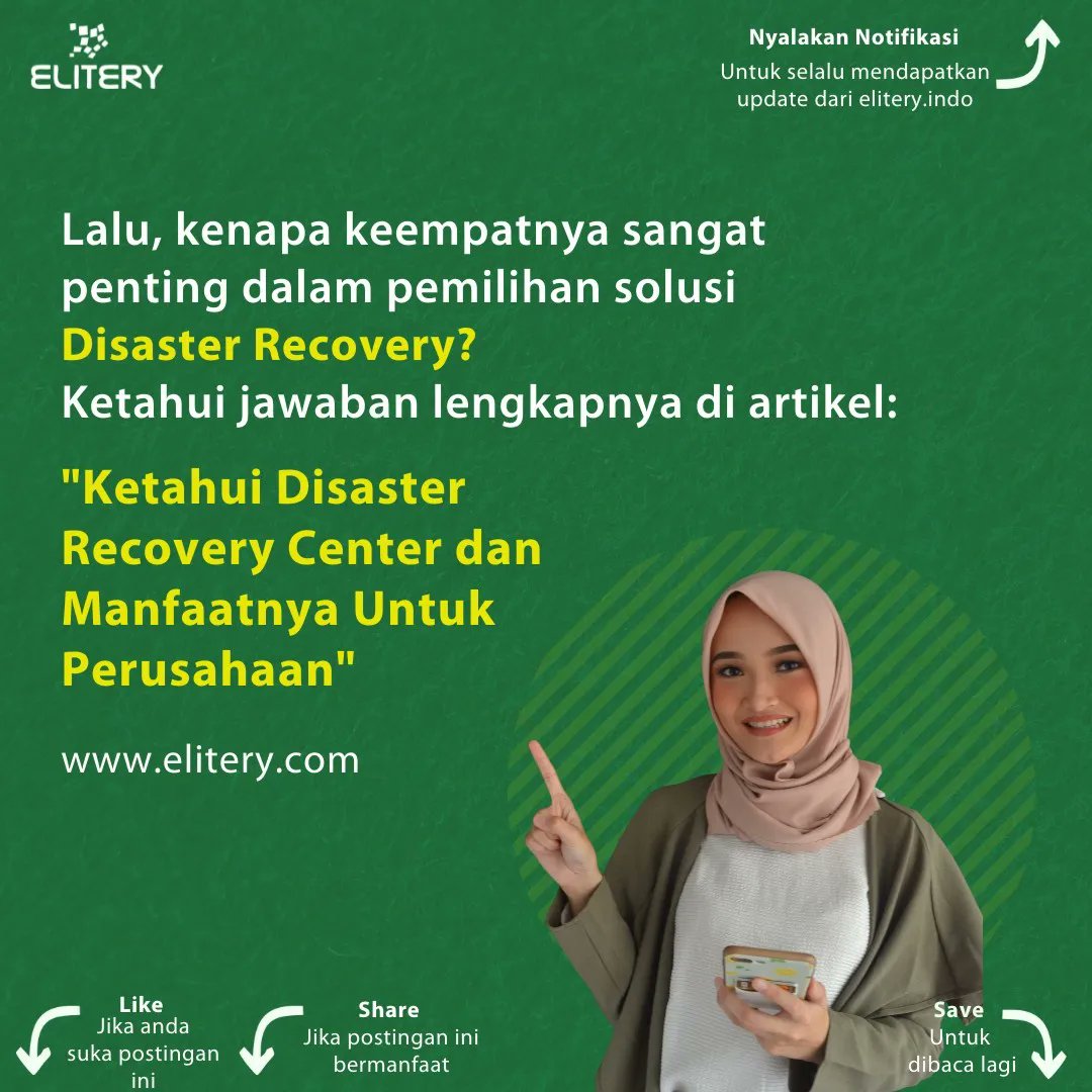 Ketika membangun sebuah bisnis, penting mempersiapkan adanya Disaster Recovery Center (DRC).

Apa saja yang harus diperhatikan saat memilih Disaster Recovery?

Baca selengkapnya di artikel terbaru kami di elitery.com (Link terlampir di BIO IG <a href="/elitery/">Dawn Whitaker</a>.indo)

#elitery