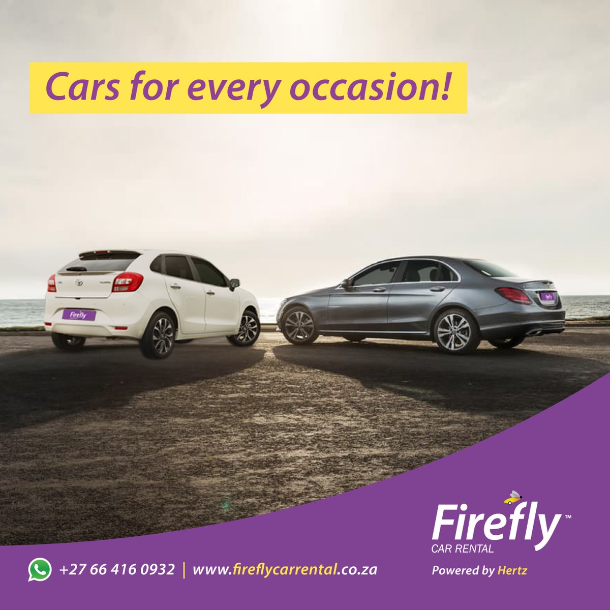Whether you need an efficient city runaround or a spacious SUV, we’ve got it all!

View our diverse fleet of vehicles here: bit.ly/FireflyFleetSA.

#Firefly #Cars #Travel #GoThere #Explore #Discover #Adventure