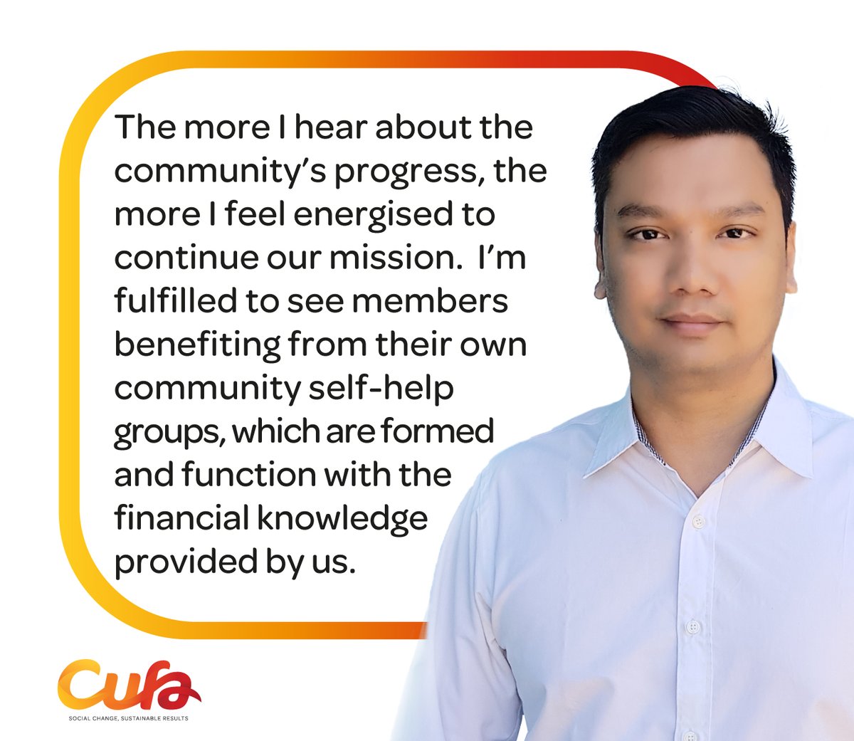 Today we want you to meet our Country Director to Myanmar, Kyaw Zin.

Kyaw has gone far and beyond to ensure the safety of our staff in Myanmar, as well as the safe delivery of our programs.

Thank you Kyaw for always bringing such unmatched commitment to Cufa.