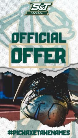 Blessed to have received an offer and take an official visit to Missouri S&amp;T University <a href="/ShaneDowty/">Shane Dowty</a> <a href="/Throw_2_Win/">Coach Sam Fisher</a> @RWrightRivals <a href="/247Sports/">247Sports</a> <a href="/GregBiggins/">Greg Biggins</a> <a href="/SalesianFB/">Salesian Mustangs Football</a> #pickaxetakenames