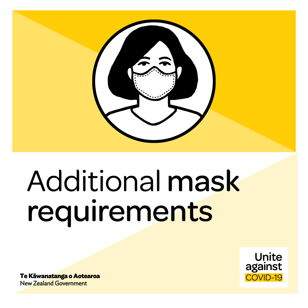 covid19nz's tweet photo. Mask wearing requirements in the Red setting are changing. https://t.co/xlQHs0LCUF