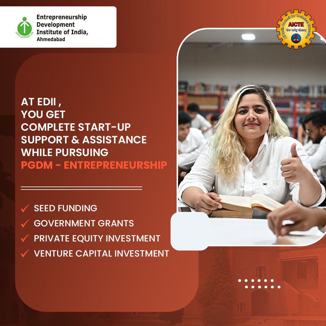 EdiiPgdm's tweet photo. EDII provides all-round support and assistance to the PGDM - Entrepreneurship students with respect to their startup ideas. 
Apply Now for PGDM - Entrepreneurship programme!

#EDII #PGDM #Business #Startup #Gujarat https://t.co/nxz9XxcZ4K