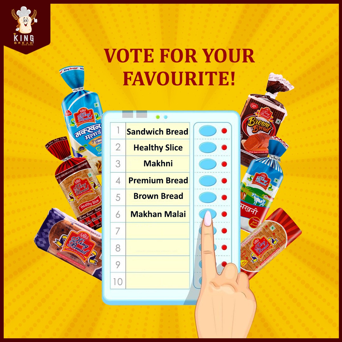 KingBread13's tweet photo. Vote for your favourite King Bread. Tell us which one is your fav in the comments below.
#NationalVotersDay #Voters #Vote #KingBread #MakhanMalaiBread #BrownBread #SandwichBread #PremiumBread https://t.co/vRjGdrANSr