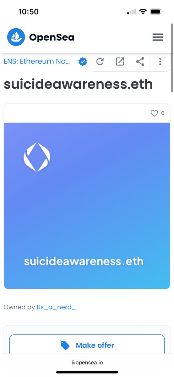 Itsanerdbaby's tweet photo. @ItsDannyTDJ Suicide awareness nft let’s help are families and brothers and sisters and friends !! https://t.co/sb2cc65B7I