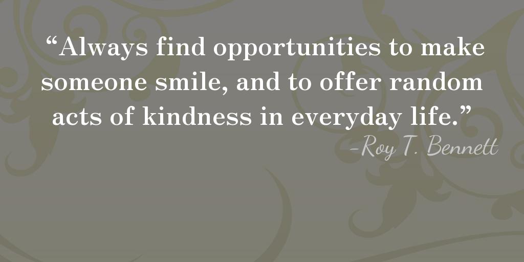 Payel_96's tweet photo. “Always find opportunities to make someone smile, and to offer random acts of kindness in everyday life.”

— Roy T. Bennett, The Light in the Heart https://t.co/GfWTokLb5g