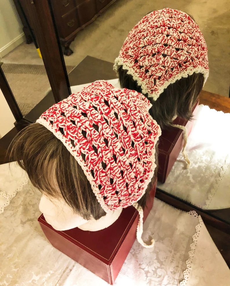 HahnMade's tweet image. Kerchief Headscarf Cotton Kerchief Gift For Her Crocheted Tie-back Kerchief Lacy Head Scarf Cotton Kerchief Bandana etsy.me/3KIMXym via @Etsy