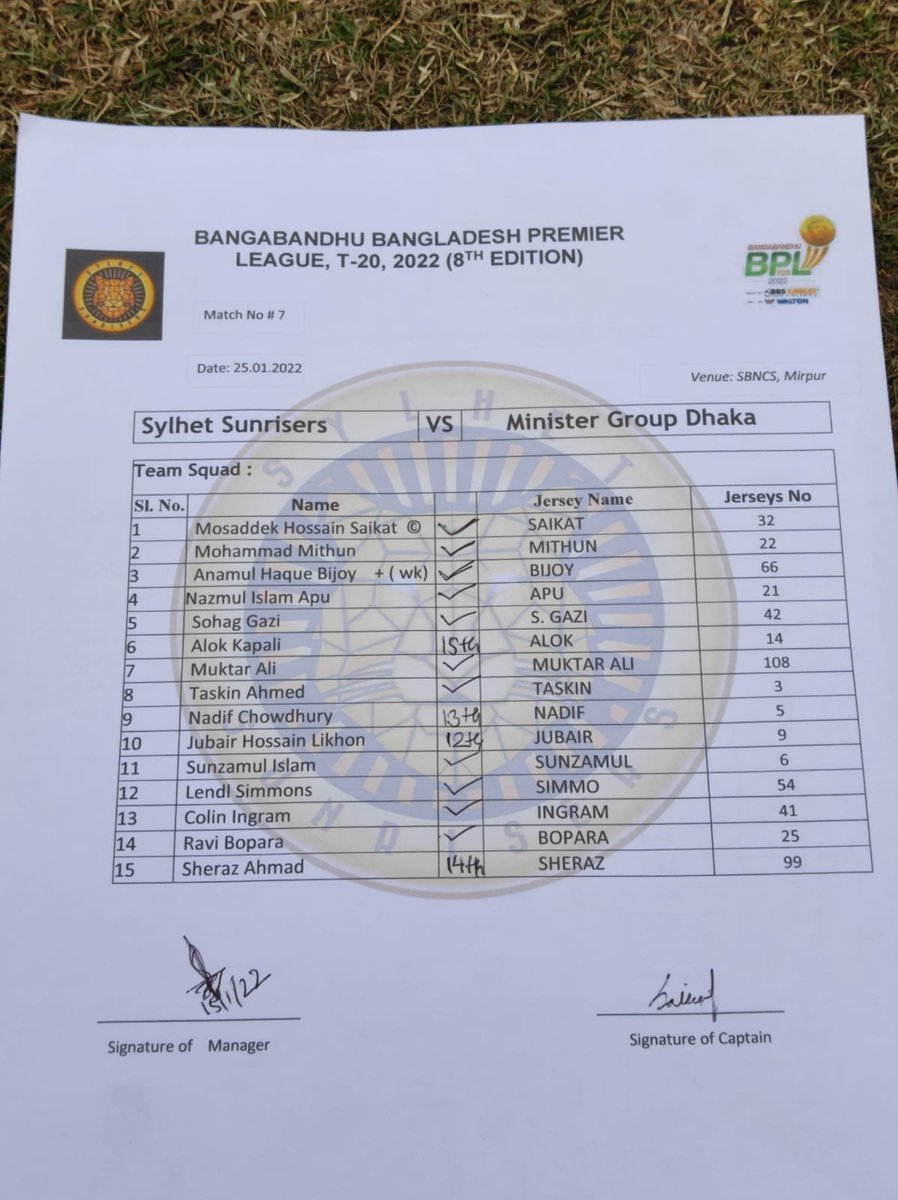 cricket97bd's tweet photo. Playing xi- Sylhet Sunrisers
#BPL #BPL2022 #SSvMD #MDvSS https://t.co/x1SezUFZaw