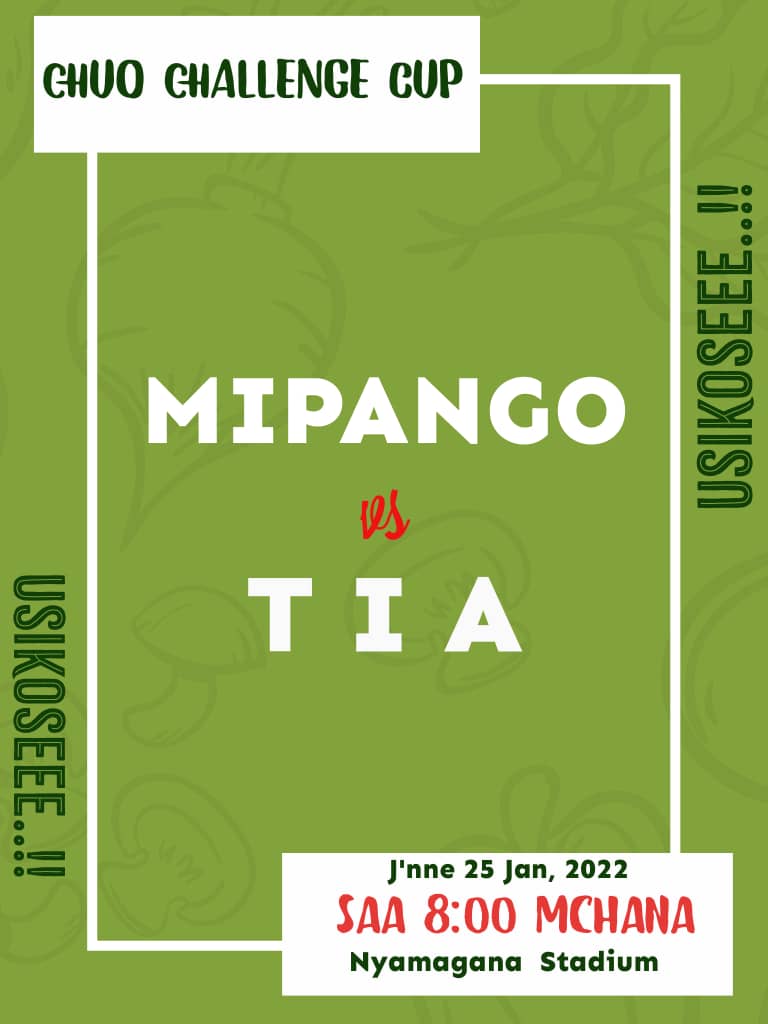 ChuoChallenge's tweet photo. Chuo cha Mipango FC (@irdp_lzc) Vs TIA FC (@tia_mwanza)

⏲️ 8 Mchana
🏟️ Nyamagana, Mwanza

#ChuoChallengeCup2022 
#YahomaEducation 
@radiofreeafrica @habaristartv https://t.co/ymtHBAOsj2