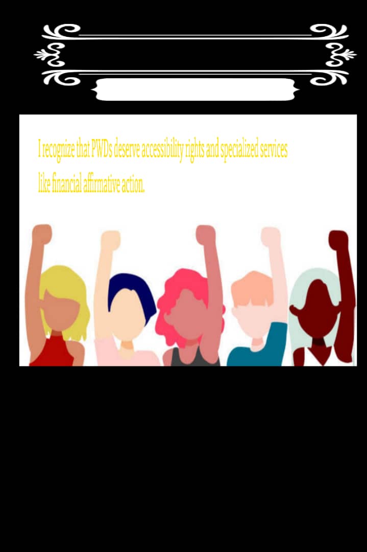 LTMmak's tweet photo. Day 2;
#IRecognize
#YourIdeasMatter
We recognize that persons with disabilities form a basic part of our society and deserve recognition especially concerning their rights to access and specialized services like rehabilitation. They also deserve equalized opportunities. https://t.co/xVBZc6d51V