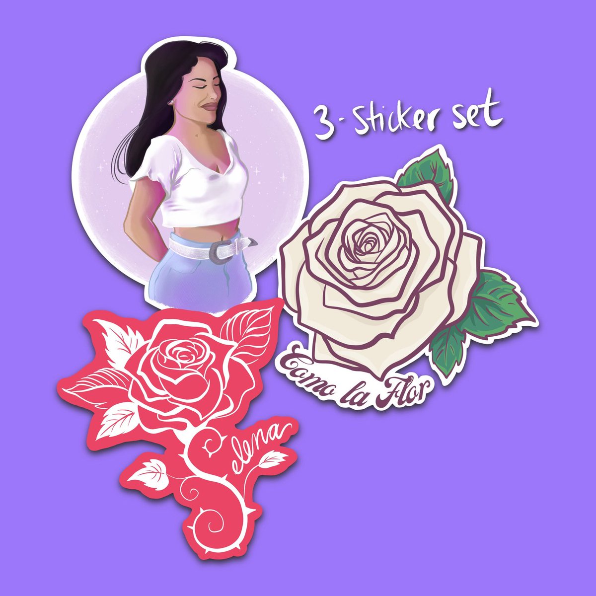 From my #etsy shop: #Selena Quintanilla 3 Sticker Set | Reina del Tex Mex | 3” Laminated Stickers https://t.co/rgceyczBJa https://t.co/FqwE4IsfvP