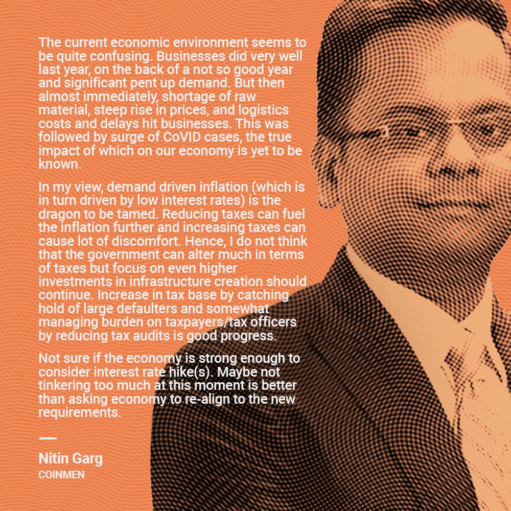 CoinmenOfficial's tweet photo. Another CoVid wave, and another budgetary session. @Nitin101Garg  shares his view on a possible outcome.

#Budgetexpectations #tax #taxaudits #taxpayers #investmentsininfrastructure #investments #foreigninvestment  #consultants, #taxadvisory #taxconsultant, #Coinmenconsultants https://t.co/3II4n8gdf6