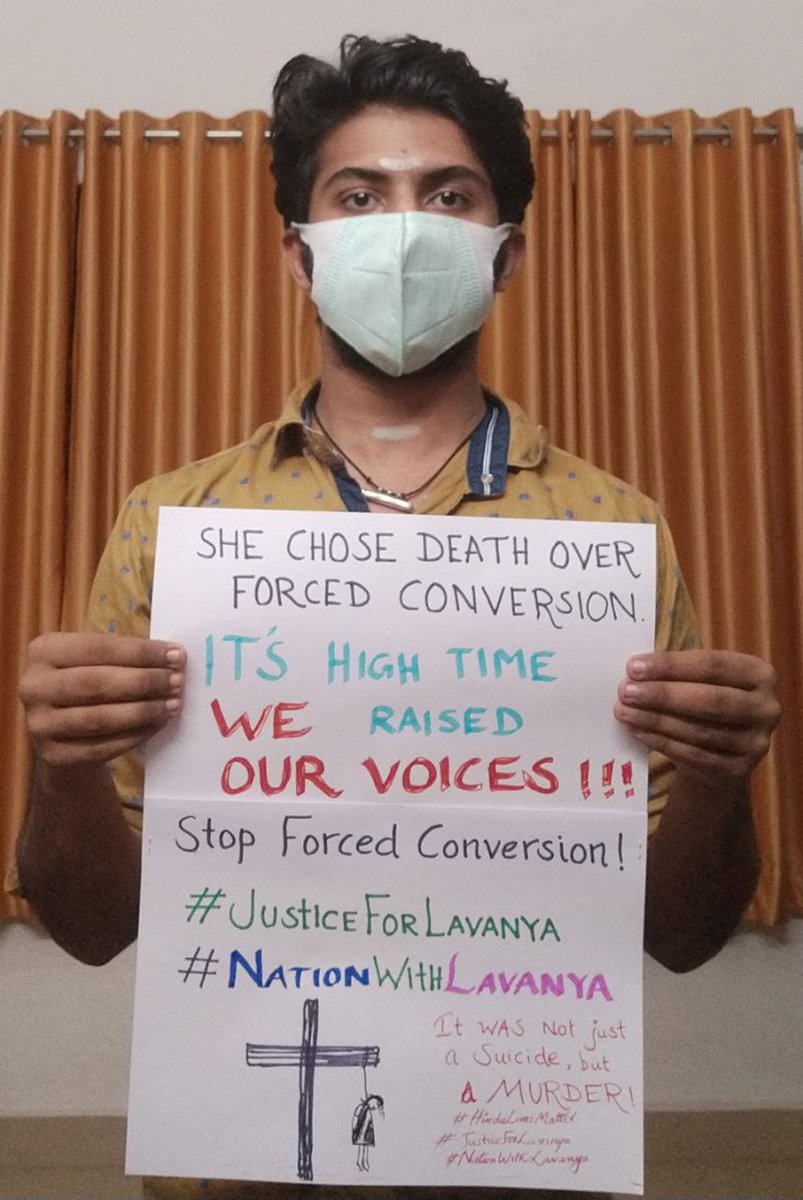 Krishna30123006's tweet photo. Shameless silence of media, judiciary and political class on the murder of young girl Lavanya by school authorities in Tamil Nadu. Christian missionaries are not going to stop at this. They are being aided by a large nexus including the ruling party in TN. #NationWithLavanya https://t.co/M6TRS1MpPR