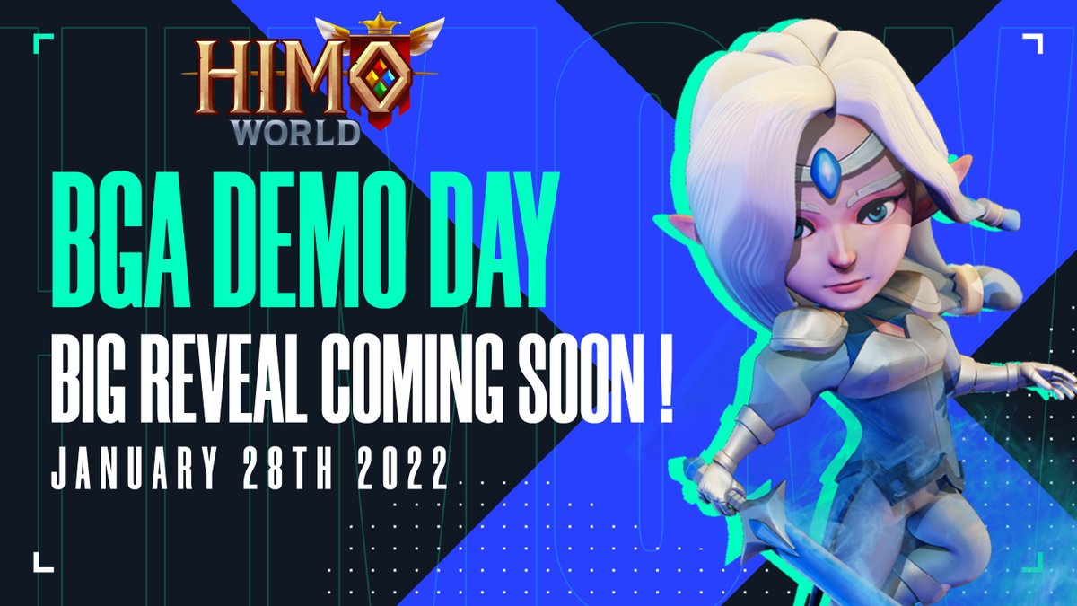 himoworldglobal's tweet photo. 🤩 DEMO DAY - BIG REVEAL COMING SOON

💥 Himo World is going to be featured on Blockchain Game Alliance DEMO DAY on JANUARY 28TH, 2022!!! 

After Demo Day, registration information will be revealed so that you can gain  early access to experience Himo World.

#himoworld #bga https://t.co/QV31VZ207L