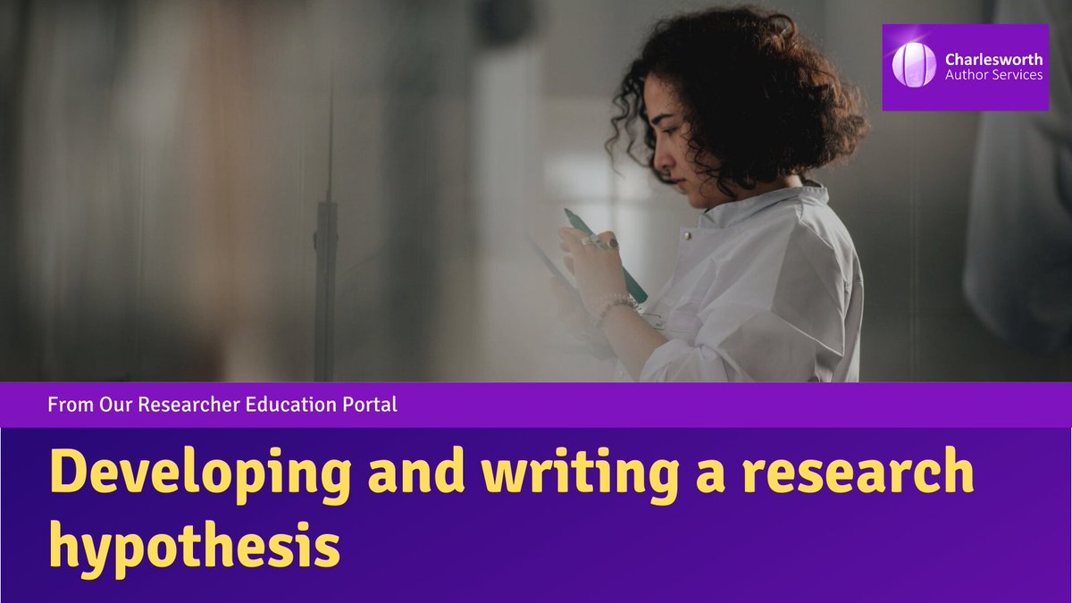 CWGAuthors's tweet photo. What is a #hypothesis in research, how does it differ from a #researchQuestion, and how do you develop and write it? All your questions on hypothesis answered.
Read here. 👉 https://t.co/cPagVPxaLN
#ECRdev #ResearcherEducation #AcademicTwitter #SciTwitter #STEMTwitter https://t.co/WL057YzzgK