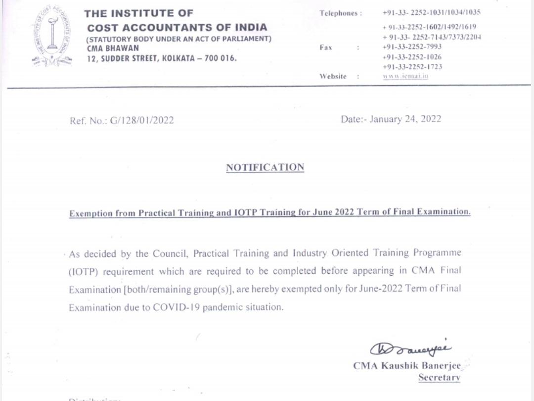 CMAPappan's tweet photo. Dearest ones @ICAICMA 

Institute exemption notification as desired by you

Good Wishes 👍 

Pappan Bhai https://t.co/kwP80bFvSY